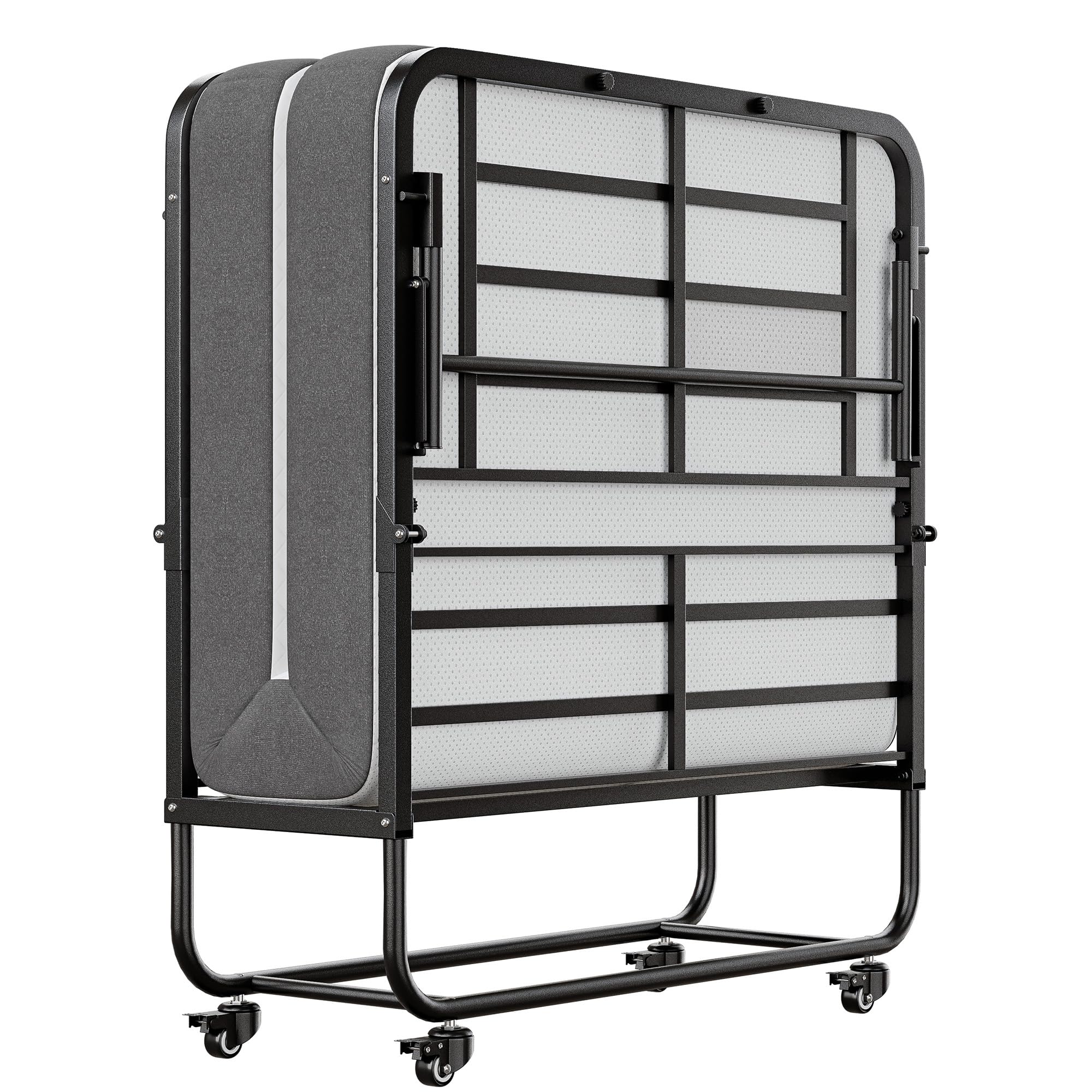 SunsGrove Twin Folding Bed with Mattress, 75'' x 38'' Folded Bed, Rollaway Bed Guest Bed Portable Foldable Extra Bed for Adults,